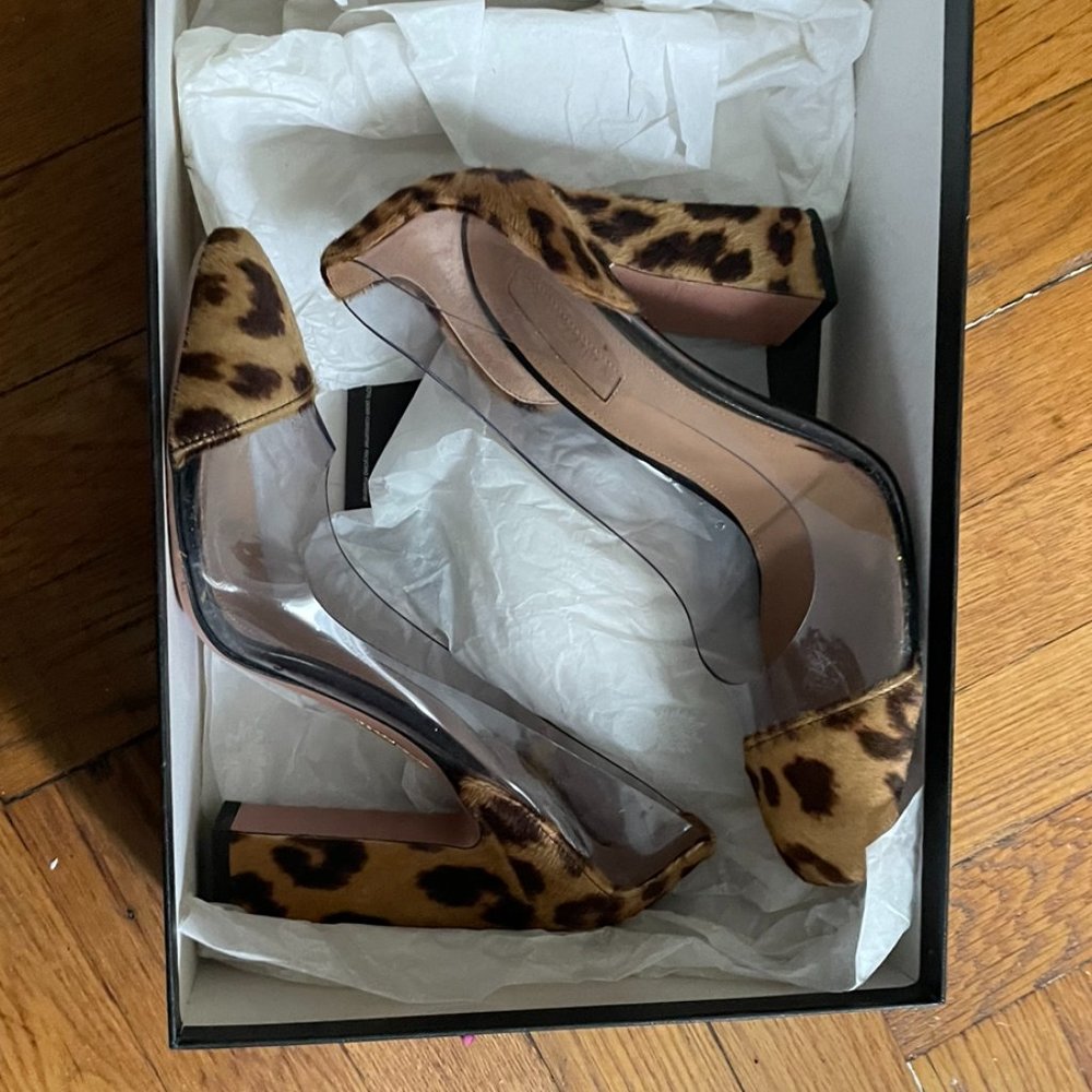 Aquazzura  Women's Optic Leopard Calf Hair Pumps